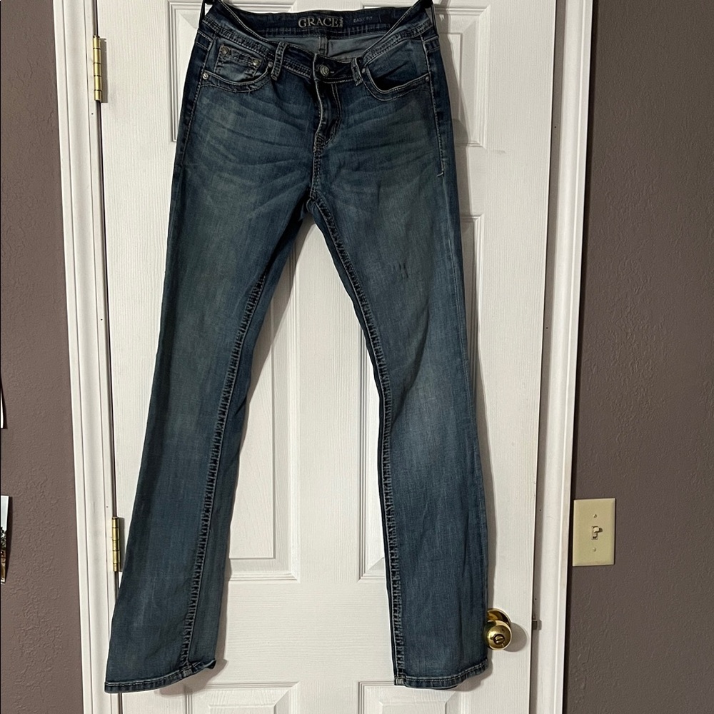 Grace in LA Women's Classic Blue Boot Cut Jeans